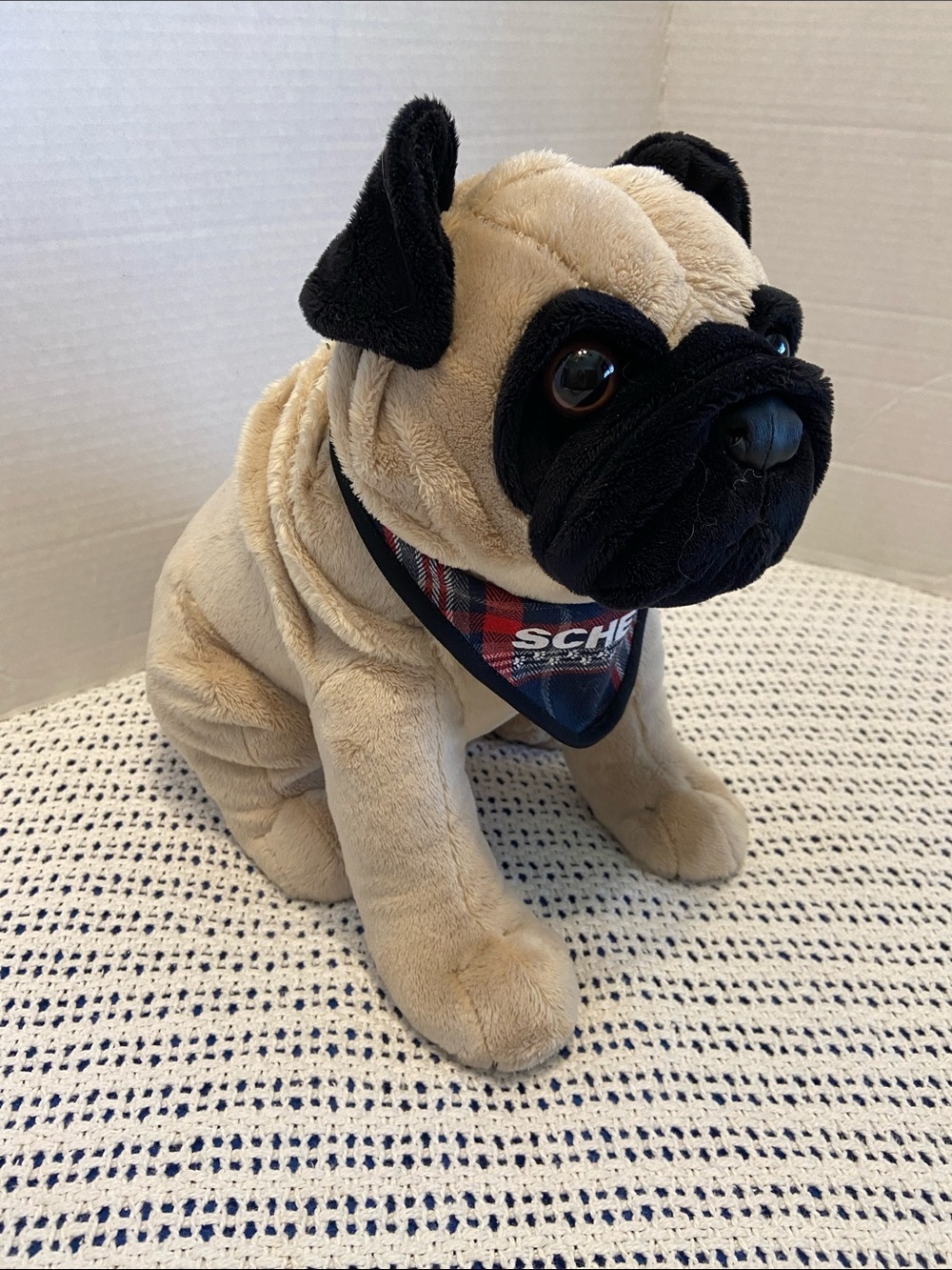Scheels 2019 Jaag Plush Pug Dog Stuffed Animal Sitting 11" NEW realistic